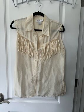 Vintage silk fringe top